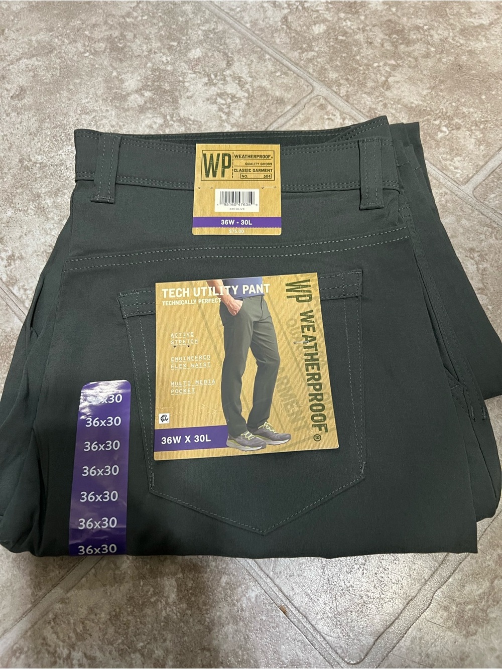 WP Weatherproof Tech Utility Pant - Black - 36W